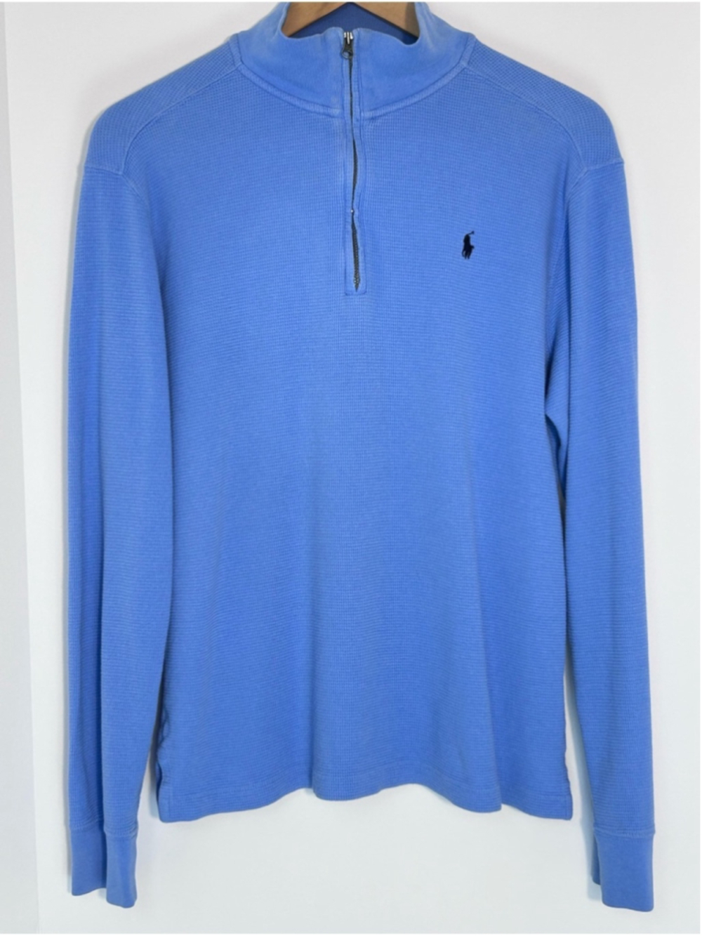 Polo Ralph Lauren Boys XL 18-20 Blue Cotton Quarter Zip Pullover